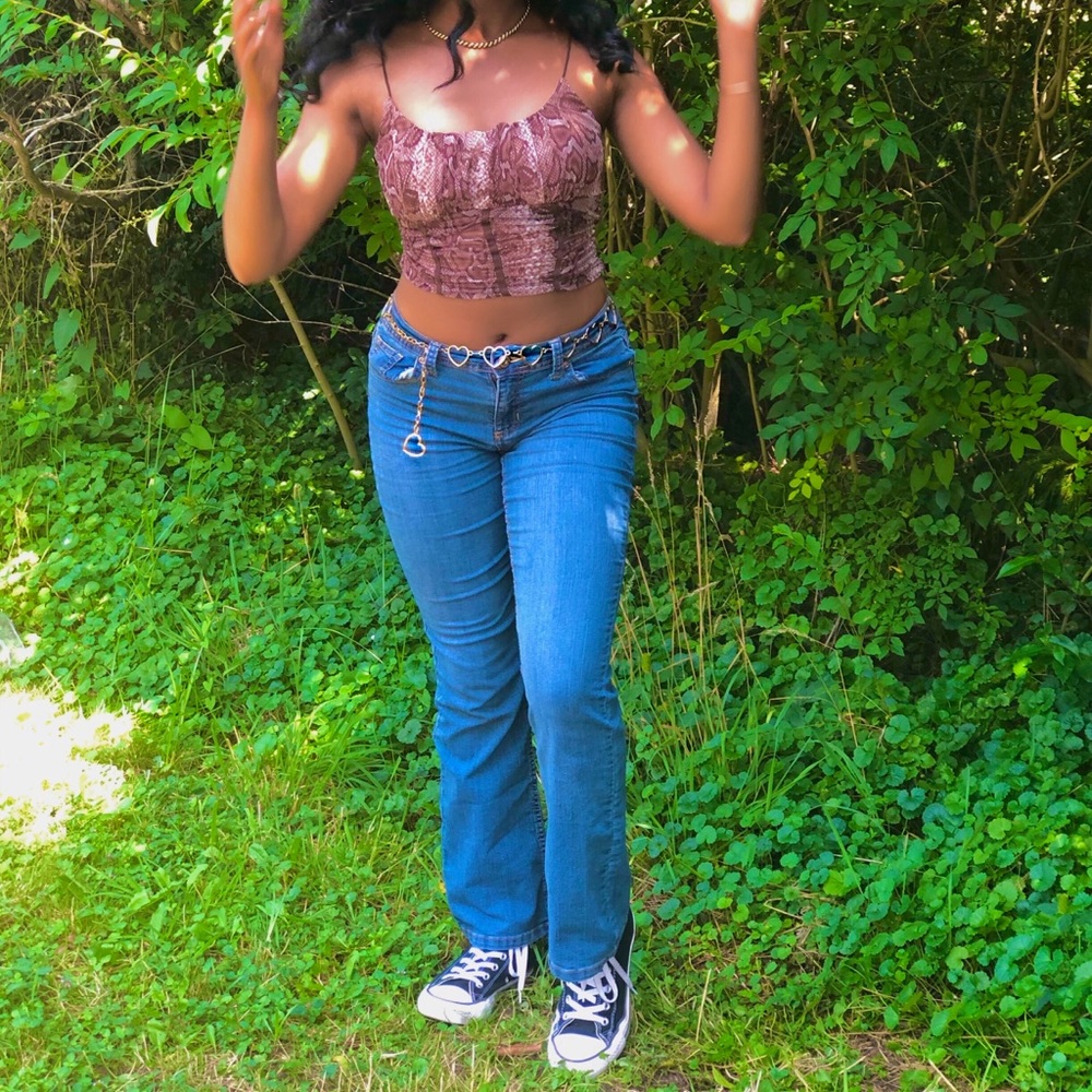 Gold heart chain belt